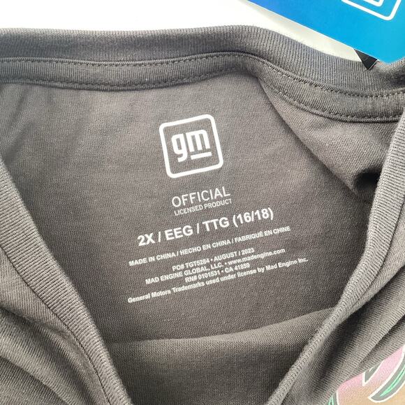 Chevrolet Corvette Girl’s Long Sleeve T Shirt Gray Pink Green Size 2XL 16/18 125 - Picture 7 of 7